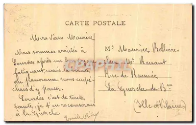 Lourdes — Statua di San Michele e le Allée — Editore non identificato, n° 97 — Verso