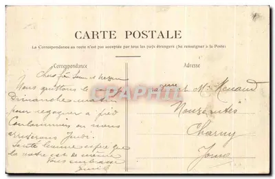 Hôtel de Ville de Reims — vue de façade avec tour horloge — éditeur S.N.T. n°18 — Verso