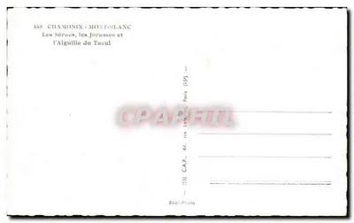 Séracs, Jorasses i Aiguille du Tacul — CHAMONIX-MONT-BLANC — Réal-Photo, 44, rue Léobillier, Paryż — Rewers