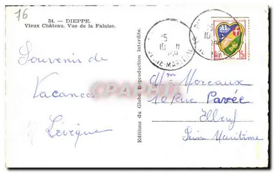 Zamek w Falaise — Widok z Falaise — Éditions du Globe — Rewers