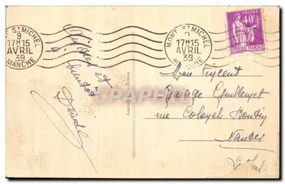 Monte Saint Michel — vista aérea — editor L. Léon, n° 449 — Verso