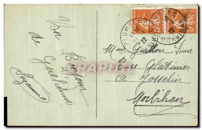 Kaplica Guéhenno — wybudowana w 1550 roku, odrestaurowana w 1853 roku — wydawca: L. Laverne, Rennes — Rewers