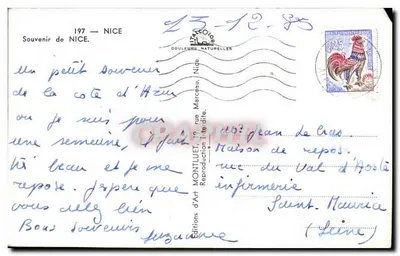 Nice — vista da promenade des Anglais, do porto e da cidade — Éditions d'Art Couleures Naturelles — Verso