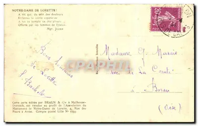 N.D. de Lorette — Krypta. Widok z dnia 19 marca 1928 — wydane przez Braun & Cie — Rewers