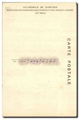 Katedra w Chartres — Sprzedawcy skórzani donatorzy witrażu św. Jakuba — XIII wiek — Wyd. Houvet — Rewers