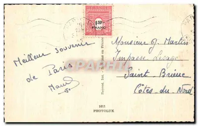 Paris - Avenue des Champs-Élysées — vue panoramique avec l'Arc de Triomphe à l'horizon — éditeur PHOTOLUX, n° 1011 — Reverso