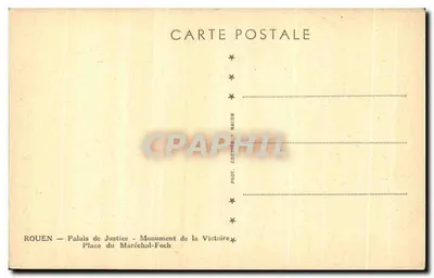 Rouen — Pałac Sądowy — Pomnik Zwycięstwa — Plac Marszałka Focha — Rewers