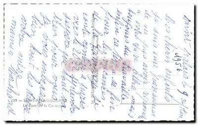 मर के किनारे पर एक पुल — सेंट-पैले-सर-मर — एम. बेर्जात, बॉर्डीग्नॉन — पीछे