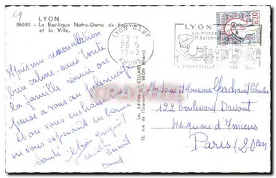 Bazylika Najświętszej Maryi Panny Fourvière — Lyon — Wydawnictwo J. Cellard — Rewers