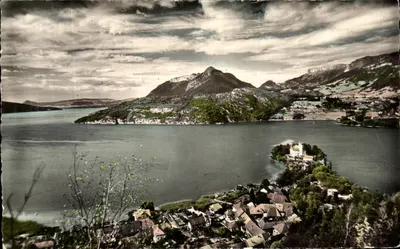 Panorama do Lago d'Annecy — no fundo: DUINGT — G. ROSSAT-MIGNOD — n° 709