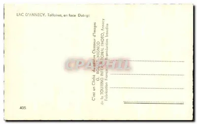 Lago de Annecy — Talloires, frente ao vilarejo — G. Rossignol, série 405 — Verso