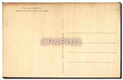 Lourdes — Bênção dos doentes — Edição E. Quinault Lourdes — Verso