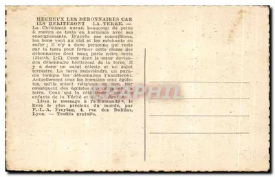 A boa notícia do reino da Justiça — Editor F.-L.-A. Freytag, Lyon — Verso