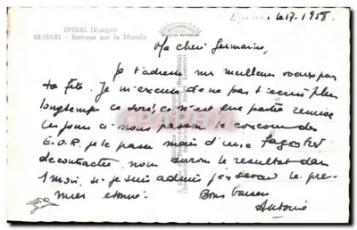 Barragem na Mosela — Épinal (Vosges) — Éditions de la Cigogne — Verso