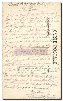 Rouen — Pałac Sądowy — Widok z Rue aux Juifs — LL. n° 474 — Rewers