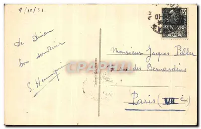 Dinan — Bénitier de l'Église Saint-Malo — éditeur : La Rue de la Poste — Rewers