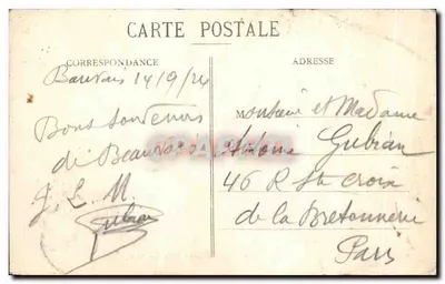 Tarjeta postal antigua Beauvais Panorama tomado desde Saint Elienne — Reverso