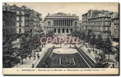 Marseille - Praça da Bolsa e Monumento de Pierre Puget - LL