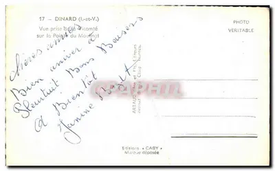 Dinard (Ille-et-Vilaine) — Vista tirada da Vicomté sobre a Ponta do Moutin — Edições Caby — Verso