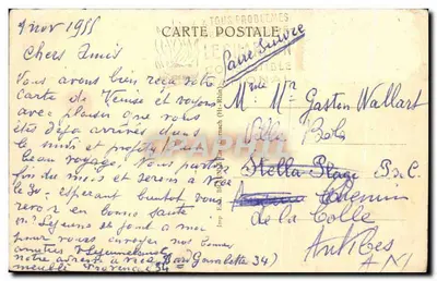 El estanque de Hanau con ruina Waldeck — editor impr. Ed. Braunach (Ht-Rhin) — n° 2319 — Reverso