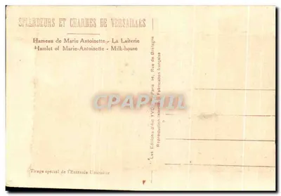 Hameau de Marie-Antoinette — A Laiterie — Éditions d'Art YVON, Paris — Verso