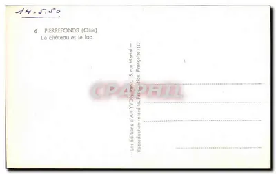 Pierrefonds (Oise) — Zamek i jezioro — Éditions d'Art Yvoin — Rewers
