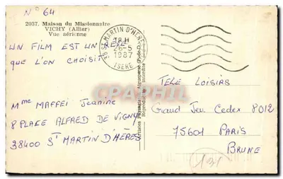 Vichy (Allier) — Widok z powietrza — Dom Misjonarza, nr 64 — Rewers