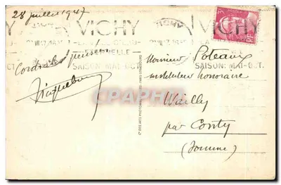 Vichy — Park — Aleja Kwitnąca — C. des Arts Photographiques, Paryż-Strasburg, nr 241 — Rewers