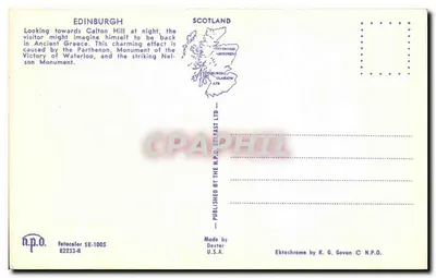 Edynburg — Galton Hill i pomnik Nelsona — N.P.O. fotokolor SE-1005 — Rewers