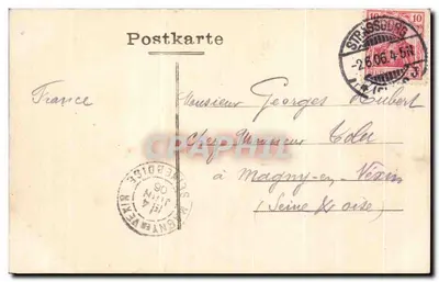 Strasbourg — widok katedry i rzeki — wydawca J. Dupont — Rewers