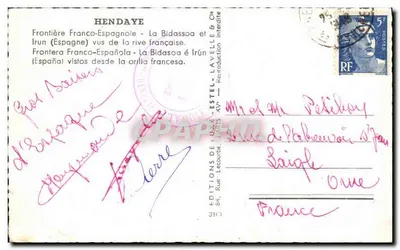 Fronteira Franco-Espanhola - A Bidassoa e Irún (Espanha) vistas da margem francesa — Estel — Verso