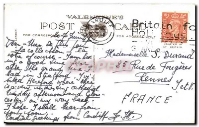 Castillo de Cardiff & Dine Street — Catedral & Village Cross — City Hall & Estatua de Tredegar — Buena suerte desde Cardiff — Reverso