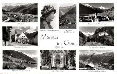 Münster im Goms — Igreja de Nossa Senhora, Capela de São Antônio, Galmihütte — Fot. Kriopfenstein, Adelboden