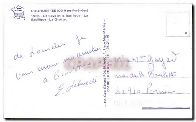 Lourdes — Bazylika, Grota i krajobraz — Wyd. Gérard Poulblanc — Rewers