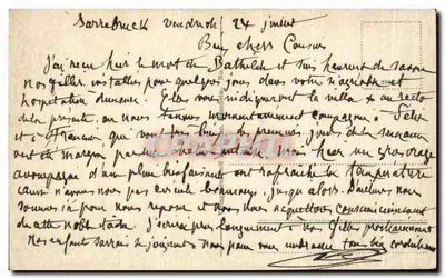 Saarbrücken, Feldmannstraße — widok panoramiczny — wydawca nieznany — Rewers