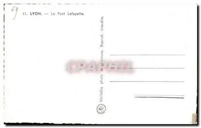 Lyon — O Ponte Lafayette — Editor Graphil, n° 69 — Verso