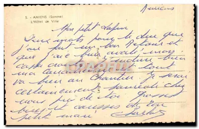 Amiens (Somme) – Hotel de Ville – wydawca R. Le Long, nr 5 — Rewers