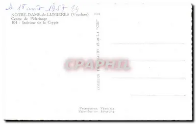 Notre-Dame-de-Lumières — Wewnętrzna część krypta — Combiér (S.-et-L.) "CIM" — Rewers