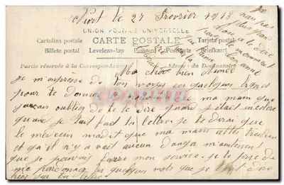 Homem com flor — avião Blériot em voo — editor LUX n° 616 — Verso