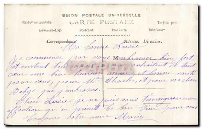 Niña sosteniendo un hierro de caballo — deseo de felicidad — Gréa, París, n°354 — Reverso