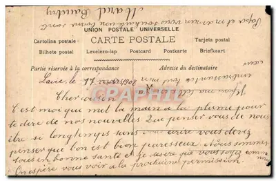 Casal Romântico com Buquê — texto romântico — série 642, editor não identificado — Verso