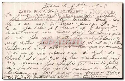 Um casal diante de um buquê — texto impresso e manuscrito — editor 'Union postale universelle' n°453 — Verso