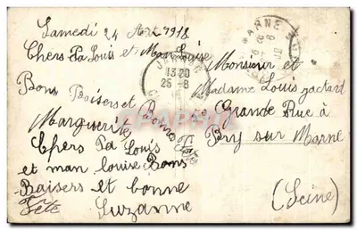 Fille en robe lilas — scène de studio avec fleurs — éditeur M. (imprimé sur la carte) n°100 — Verso