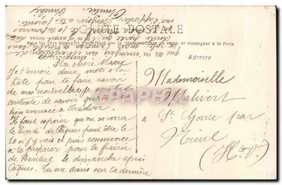Homem de terno segurando um buquê — decoração floral — editor 'Mocilleures Amitiés', n°1340 — Verso