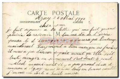 Jovem homem com flores — 'Essas flores e meus pensamentos' — editor não visível — Verso