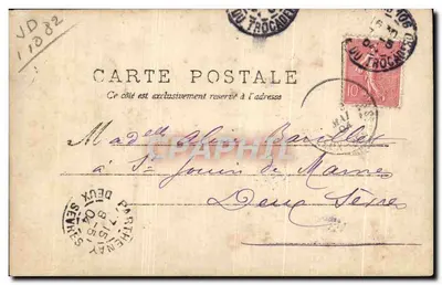 Coppel onder een boom — gedrukte tekst en handtekening — uitgever J. Charlatin, n° 1 — Achterkant