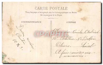 Casal em traje de festa — texto impresso e manuscrito — E.L.D. n°3388 — Verso