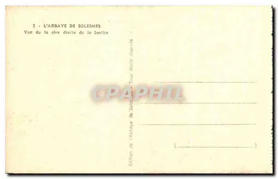 L'Abbaye de Solesmes — Vista della riva destra della Sarthe — Edizione dell'Abbaye de Solesmes — Verso