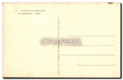 Abbaye de Solesmes — Réfectoire — Édition de l'Abbaye de Solesmes — Verso