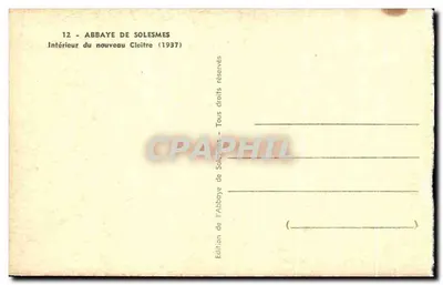 Interior do novo Claustro — Abadia de Solesmes — Edição da Abadia de Solesmes (1937) — Verso